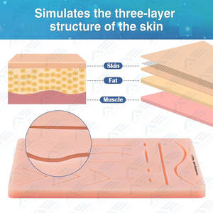 Tapis d'entraînement à la suture avec plaies pré-découpées, kit de sutures, instruments médicaux, formation pour étudiants en médecine et en médecine vétérinaire, durable - Product Image 2