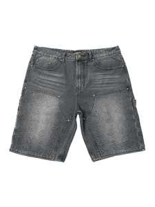 OEM ODM Custom Poker <b>Card</b> Pattern Black Denim Shorts Men Loose Fit Vintage Wash Jorts Streetwear Fashion Clothing Manufacturer - Product Image 4