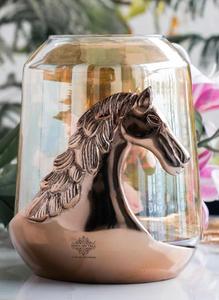 Boîte à mouchoirs en métal Glam avec tête de cheval, faite à la main, accessoire décoratif pour la maison, le bureau ou la table - Product Image 2