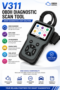Escáner de Diagnóstico para Automóviles V311 OBDII 12-24V LCD con Soporte en Español, Android USB para Todos los Vehículos - Product Image 4