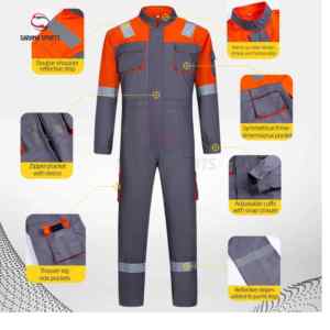 Ropa de Trabajo de Algodón Ignífuga y Antiestática, Resistente al Desgaste, Uniforme de Chaqueta y Pantalones con Logotipo Impreso para Fábrica o Taller - Product Image 2