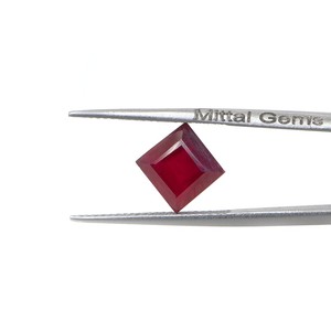 Rubis naturels de Bangkok, carrés calibrés de 6 mm, pierres précieuses de rubis naturelles facettées, prêtes à l'emploi pour la fabrication de bijoux - Product Image 2