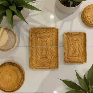 Bandejas de Ratán Duraderas para Servir Alimentos, Hechas a Mano, Ratán Natural Ecológico, Proveedor Personalizable al por Mayor de Vietnam - Product Image 2