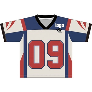 Custom American Football Jersey V-Neck Short Sleeve Sublimated 100% Polyester Adult Moisture Wicking Team Numbers - Product Image 1