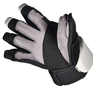 Gants de sport sans doigts en polyester respirant avec fermeture auto-agrippante unisexe toutes saisons noir blanc 2027 - Product Image 4