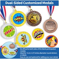 Médaille de Vainqueur OEM vierge pour 1er, 2e, 3e places, Or, Argent, Bronze, avec Ruban de Col de Participation, Logo Personnalisé, Vente en Gros pour Événements Sportifs