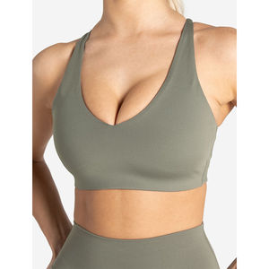 Soutien-gorge de sport personnalisé avec logo, ajustable, dos découpé, lisse, haute performance et ultra-extensible pour femme adulte - Product Image 1