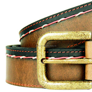 Cinturón de Cuero Genuino de Grano Completo para Hombre, Cinturón Informal Bordado, Diseño Vintage, Aleación Personalizada, Hebilla, Venta Al por Mayor - Product Image 2