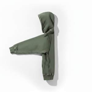 Sweat-shirt à capuche vert olive pour homme, coupe classique, en molleton de coton, pull décontracté avec poche avant, vêtement d'automne - Product Image 5