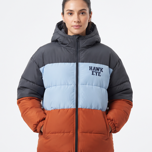 Women's Warm Hooded Puffer <b>Coat</b> <b>Waterproof</b> Canvas Winter Jacket <b>Full</b> Zip Outdoor Insulated Regular <b>Length</b> - Product Image 1
