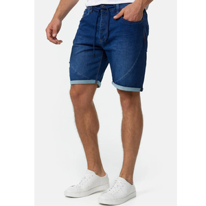 Shorts en denim sergé pour homme, taille élastique, style cargo, respirants, grandes tailles, couleur unie, écologiques, séchage rapide, service OEM - Product Image 5
