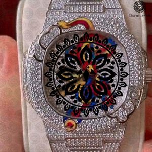 Charm Jewells Montre de luxe en acier inoxydable pour hommes, 40 mm, verre analogique, chronographe mécanique, 10 bars, résistant à l'eau, date automatique - Product Image 1