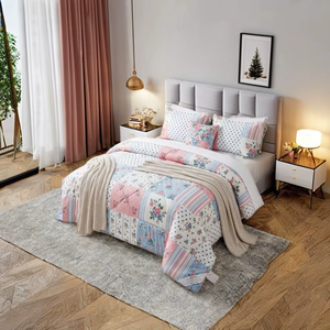 100% Microfiber Eco-Friendly Machine Washable Customizable 4-Piece Winter <b>Comforter</b> <b>Set</b> European American Style Floral Pattern - Product Image 1