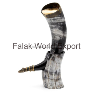 Cornes à boire en céramique gravées de Viking médiévales avec support Design de boeuf de buffle pour bière whisky café par Falak World Export - Product Image 4