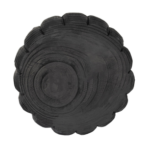 Bol décoratif en bois noir chic sculpté à la main, avec un design cannelé et une forme ronde, pour sublimer votre décoration intérieure moderne. - Product Image 5