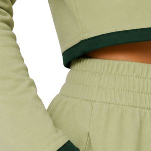 Ensemble pyjama court à manches longues pour femme, vert sauge et vert foncé, pantalon large, vêtements de détente en coton doux, fabrication OEM personnalisée - Product Image 4