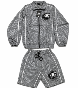 Custom Two Piece Hooded Windbreaker Set Plus Size Winter Streetwear <b>Short</b> <b>Jacket</b> Tracksuit - Product Image 5