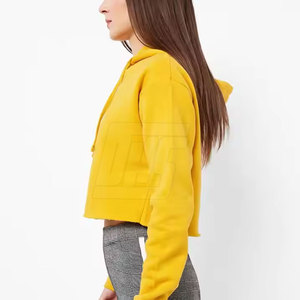 Casual <b>Women</b> Crop Top <b>Hoodies</b> Featuring Long Sleeves Soft Material <b>Cropped</b> Fit And Versatile Design <b>For</b> Everyday Fashion - Product Image 2