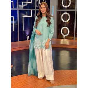 Top-Bottom de mujer de diseñador y Dupatta Set con bordado elegante - Product Image 2