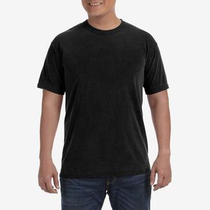 T-shirt à manches courtes col rond 100% coton de qualité supérieure pour hommes, couleur noire, tissu tricoté, orienté vers l'exportation - Product Image 1