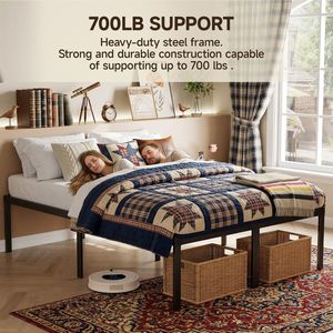 Estructura de Cama Resistente de Metal con Almacenamiento, Soporte de Láminas de Acero Industrial, Color Negro - Product Image 3