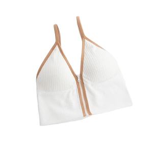 Femmes Sexy sans couture sport culture débardeur soutien-gorge Bralette gilet court Style Vintage couleur unie tricoté haut court avant respirant - Product Image 5