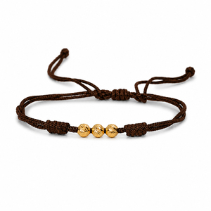 Bracelet en macramé avec cordon noir texturé plaqué or rhodié 14 carats, réglable, fait main, minimaliste, unisexe, bijoux fins, pour tous les jours - Product Image 6