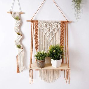MORE Décoration murale en macramé bohème indien en coton tissé à la main pour chambre à coucher, couloir, chambres d'enfants et d'adolescents, toutes occasions - Product Image 2
