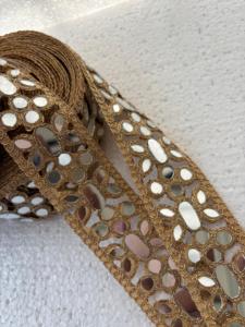 Luxury Mirror Embroidered Lace Trim Handmade <b>Gota</b> Patti Border for Saree Ethnic Kurti Dress Belt Wholesale Garment Accessory - Product Image 5