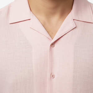 Trending Fashion New Design Cuban Collar <b>Shirts</b> For Men Linen Blended <b>Half</b> Sleeve <b>Shirt</b> Tops Perfect For Casual Fashion Wear - Product Image 6