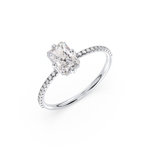 Bague de fiançailles REYES en moissanite taille radiant de 1,09 carat en argent sterling 925, certifiée GRA, accessoires bijoux pour femme - Product Image 1