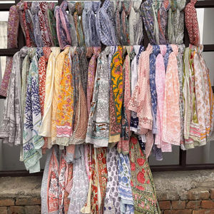 Women's <b>Large</b> Block Print Soft Cotton Sarongs Vintage Stylesh Bohemian Beach Sarong Warps Boho Cotton Neck Head Warp Holiday - Product Image 1