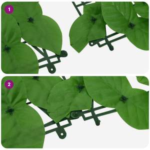 Paravent de balcon décoratif moyen en polyéthylène vert avec plantes artificielles offrant une excellente visibilité - Product Image 5