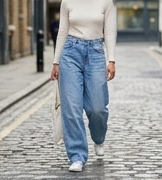 High Waist Straight Leg <b>Denim</b> Jeans Women Full Length Stonewashed Cotton Casual Autumn Style - Product Image 3