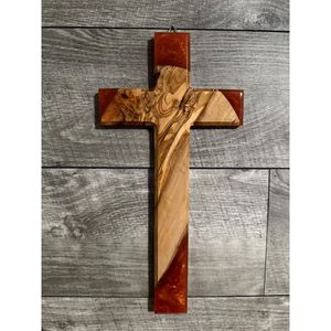 Croix en bois faite à la main avec de la résine pour la prière et le culte religieux pour votre collection de tapis de prière - Product Image 2
