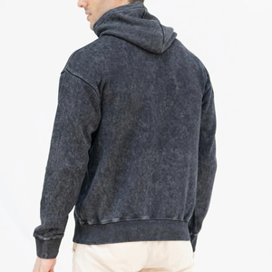 Sudaderas con capucha de algodón mezclado de alta calidad con lavado ácido para adultos, producto superventas, sudadera con capucha para hombre hecha a medida con lavado ácido. - Product Image 2