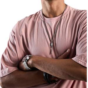 T-shirt Oversize Homme Streetwear Personnalisé OEM 100% Coton Épaules Tombantes Uni Décontracté Vente en Gros Fabricant - Product Image 5