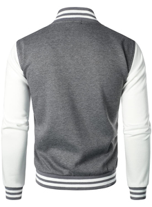 Veste d'extérieur en polyester pour homme, style universitaire, col montant, option logo frontal, usage quotidien, décontractée, classique, chaude pour l'hiver - Product Image 4