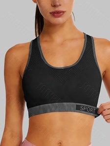 Custom Logo High-Impact Seamless Sports Bra for Women – Wireless Padded Workout Crop <b>Top</b> <b>with</b> Strappy Back - Product Image 4