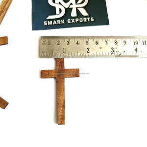 Charmes en bois d'acacia poli de qualité supérieure pour la fabrication de bijoux, pendentifs rustiques faits à la main pour l'artisanat chrétien et les chapelets - Product Image 2