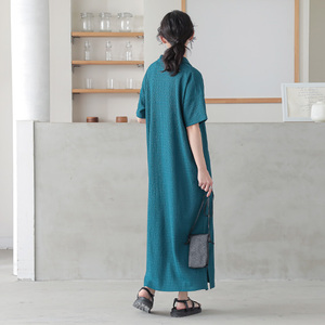 Chế Độ giản dị Nữ Nhà Dresses 10S-40S kích thước lớn bao gồm cộng với kích thước 3XL đơn giản thoải mái lỏng bao gồm cánh tay rắn - Product Image 5