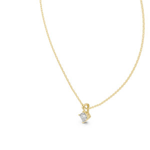 Colgante de Diamante Cultivado en Laboratorio con Corte Princesa en Oro Amarillo de 14K para Mujer |   Compromiso |   Diamante Cultivado Nuevo - Product Image 4