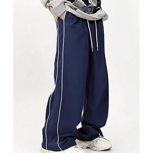 Nouveau Pantalon de Jogging Homme Tendance Streetwear, Pantalon de Sport Décontracté Rayé Superposé, Coupe Ample Droite à Jambes Larges 2025 - Product Image 4