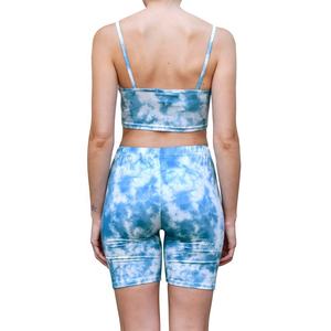 Ensemble de yoga sans manches pour femme, respirant et à séchage rapide, avec brassière de sport et short cycliste, idéal pour l'entraînement et le fitness - Product Image 3