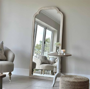 An elegant, silver-embossed <b>wall</b> <b>mirror</b> showcases highly detailed, traditional metal craftsmanship available at wholesale prices - Product Image 6