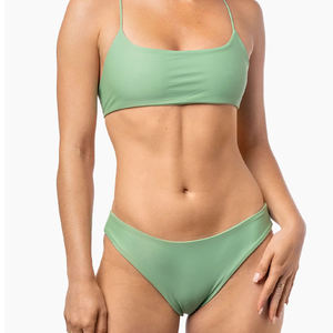 Conjunto de Bikini de 2 Piezas con Estampado Animal para Mujer, Top Bralette con Tirantes Ajustables, Logotipo Frontal, Secado Rápido, Traje de Baño para Playa de Verano - Product Image 1