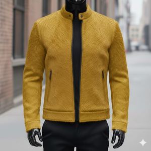 Veste d'hiver robuste en cuir véritable avec fourrure de vache pour homme - Product Image 5