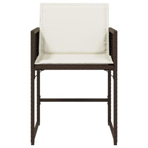 Chaise de patio pliable moyenne en rotin PE marron - Product Image 5