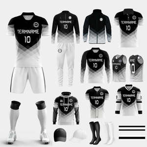 Maillot de football respirant à manches courtes imprimé par sublimation, uniforme d'équipe, vêtements de sport d'entraînement, kits de football - Product Image 1