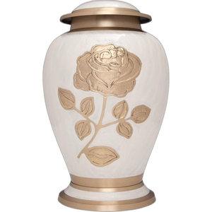 White And Silver Angel Wings Design Cremation Urn For Adult Human Ashes Handcrafted Aluminium Funeral <b>Memorial</b> <b>Keepsake</b> Lid - Product Image 4